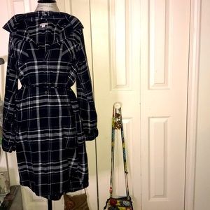 Merona xl flannel black and white dress belt